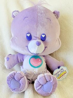 Care Bear Cubs Share Cub Plush - 2006 - Purple - Heart - Y2K - Nostalgia